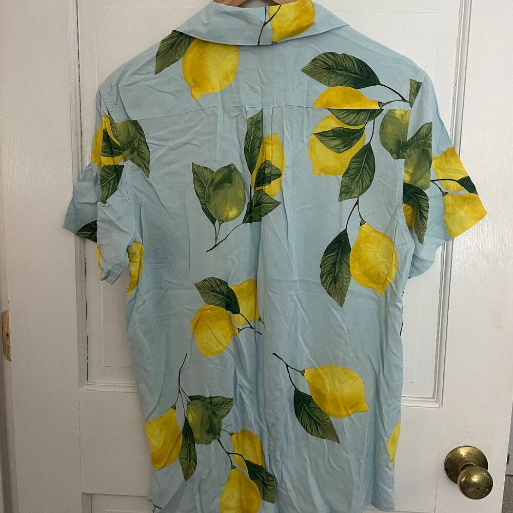 Lemon Patterned Collared T-Shirt - image 2